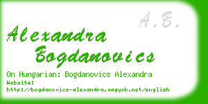 alexandra bogdanovics business card